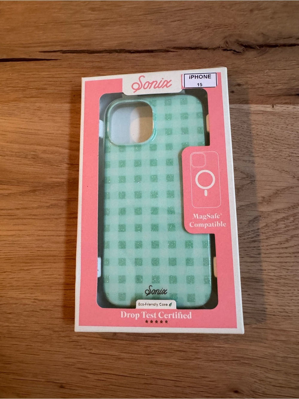 Sonix Mint Green Gingham iPhone Case - MagSafe Compatible